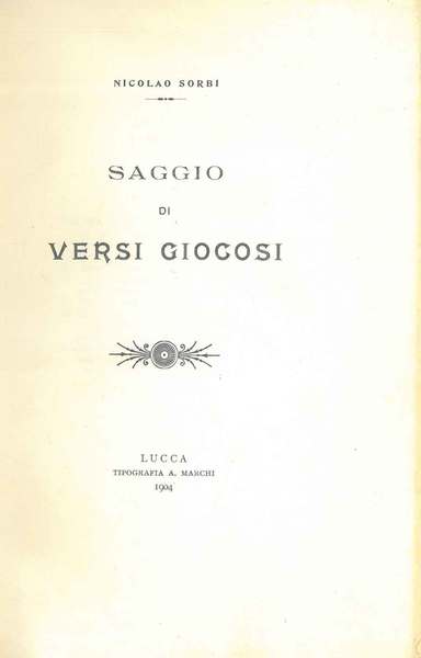 Saggio di versi giocosi