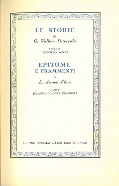 Le storie di G. Velleio Patercolo a cura di L. …