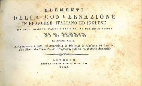 Elementi della conversazione in francese, italiano ed inglese con nuovi …