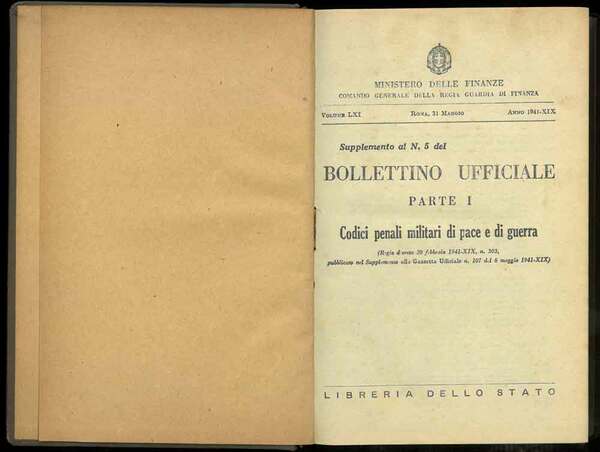 Supplemento al N. 5 del Bollettino Ufficiale. Parte 1. Codici …