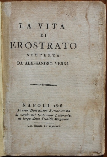 La vita di Erostrato scoperta da Alessandro Verri