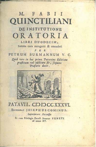 M. Fabii Quinctiliani De institutione oratoria libri duodecim, summa cura …