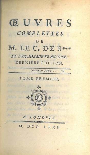 Oeuvres completes de M. Le C. de B*** de l'Académie …