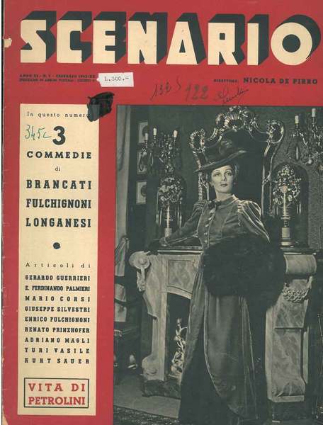 Scenario. Anno XI, n. 2, febbraio 1942. 3 commedie di …