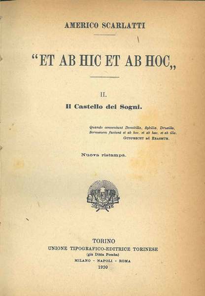 Et ab hic et ab hoc. II: Il castello dei …