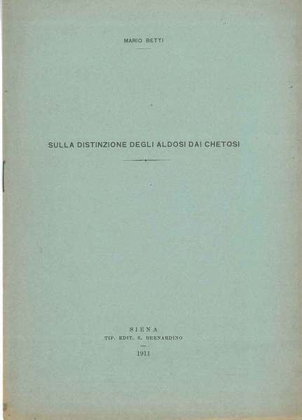 Sulla distinzione degli aldosi dai chetosi