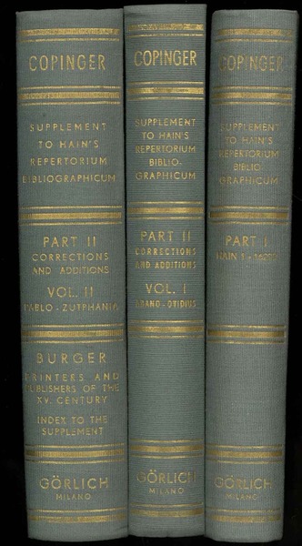 Supplement to hain's Repertorium Bibliographicum or collectons towards a new …
