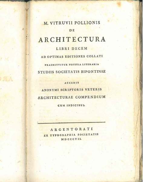 M. Vitruvii Pollionis De architectura libri decem ad optimas editiones …