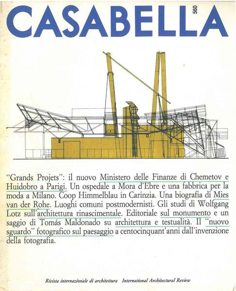 Casabella. Rivista internazionale di architettura. International architectural review. N. 560, …