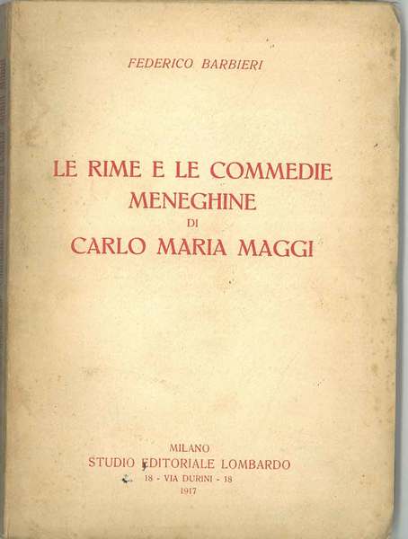 Le rime e le commedie meneghine di Carlo Maria Maggi