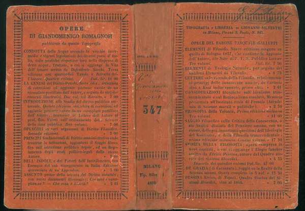 Filosofia antica italiana. Parte Prima e Seconda