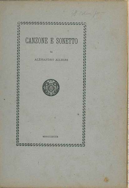 Canzone e sonetto