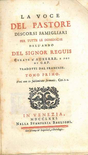 La voce del Pastore. Discorsi famigliari per tutte le domeniche …
