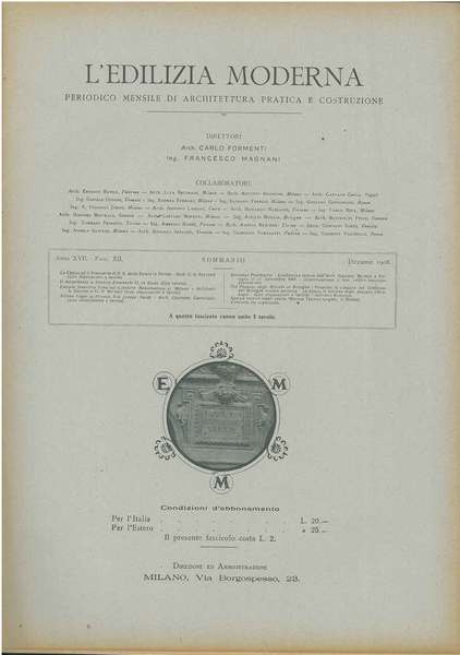 L' edilizia moderna, periodico mensile di architettura pratica e costruzione, …