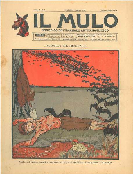 Il Mulo. Periodico settimanale anticanagliesco. 9 febbraio 1908. Anno II …