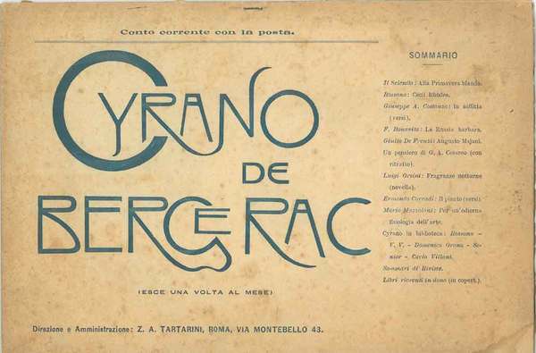 Cyrano de Bergerac. Rivista minima di cultura moderna. Anno ii, …