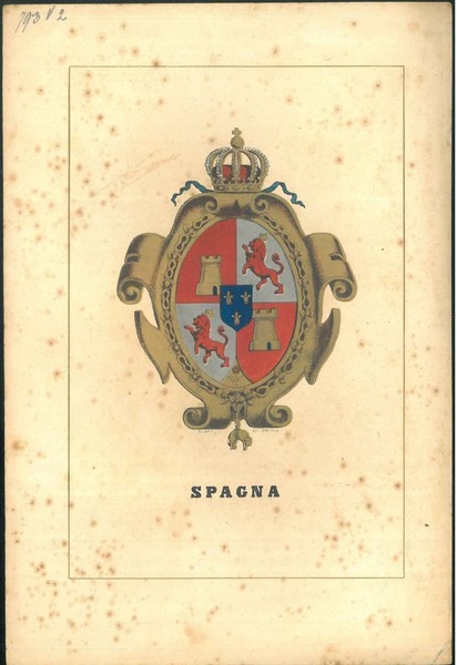 Litografia dello stemma dela Spagna