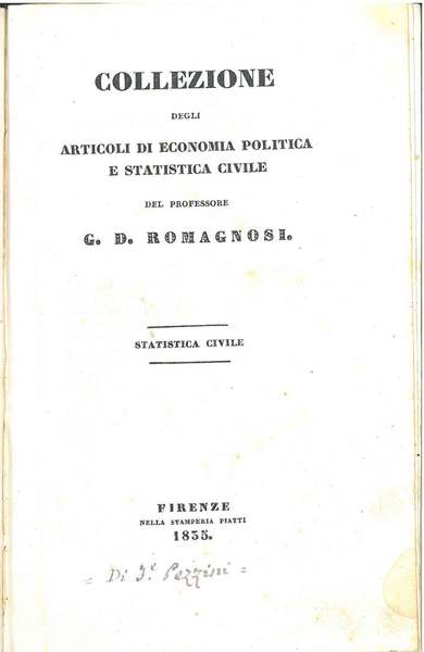 Collezione degli articoli di economia politica e statistica civile