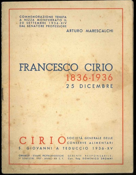 Franesco Cirio 1836-1936 25 Dicembre.