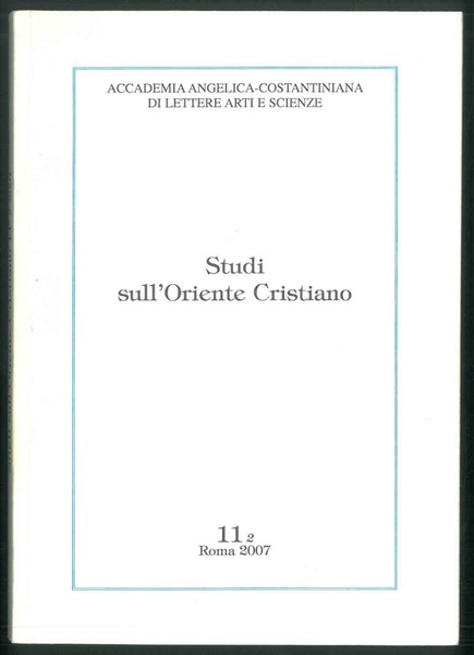 Studi sull'Oriente Cristiano.