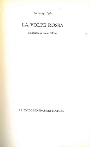 La volpe rossa Traduzione di B. Oddera