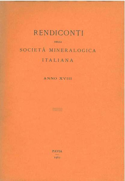 Rendiconti della società mineralogica italiana. Anno XVIII
