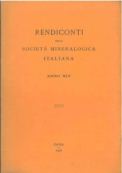 Rendiconti della società mineralogica italiana. Anno XIV