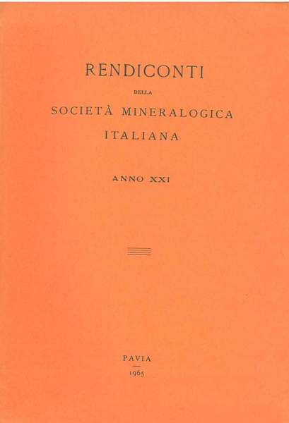 Rendiconti della società mineralogica italiana. Anno XXI