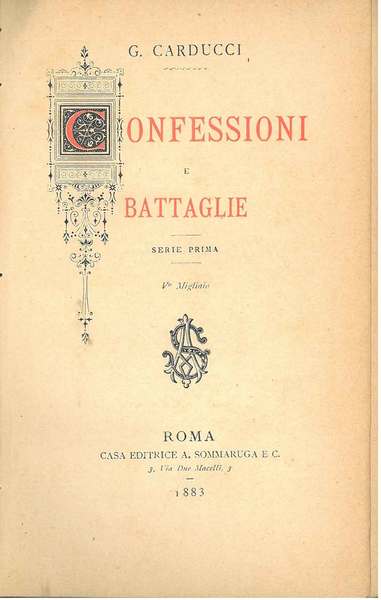 Confessioni e battaglie. Serie prima. V° migliaio