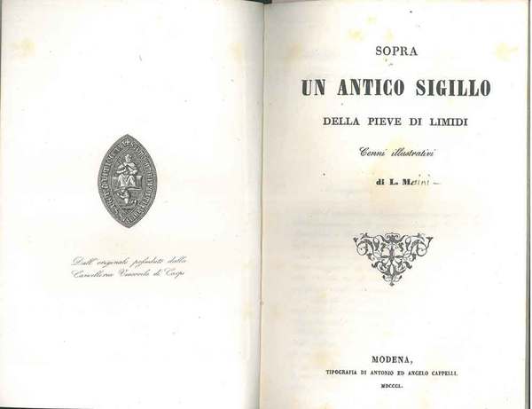 Sopra un antico sigillo della pieve di Limidi. (Soliera)