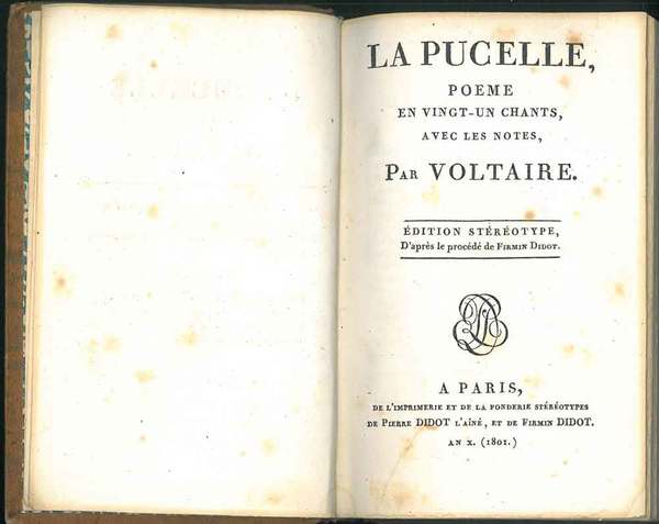 La Pucelle, poeme en vingt-un chants, avec les notes, par …