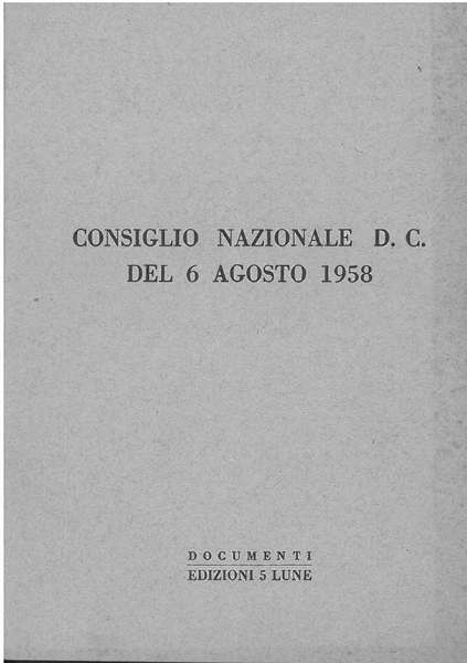 Consiglio nazionale DC del 10 giugno 1958