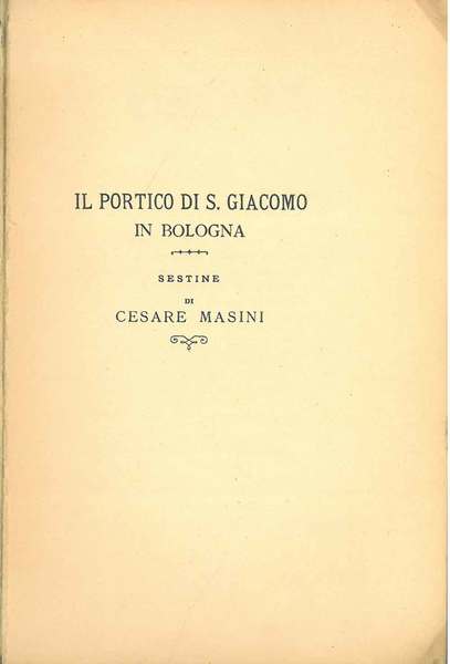 Il portico di S. Giacomo in Bologna