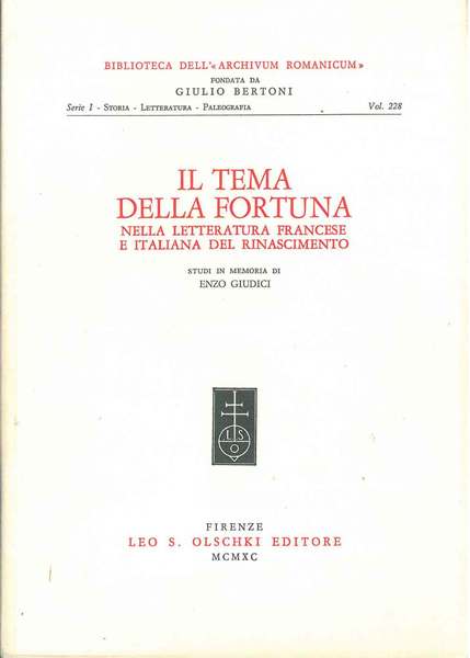 Il tema della fortuna nella letteratura francese e italiana del …