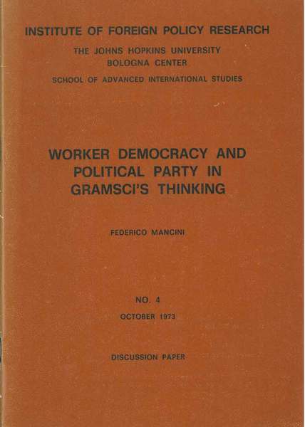 Worker democracy and political party in Gramsci's thinking