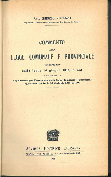 Commento alla legge comunale e provinciale modificata dalla legge 19 …