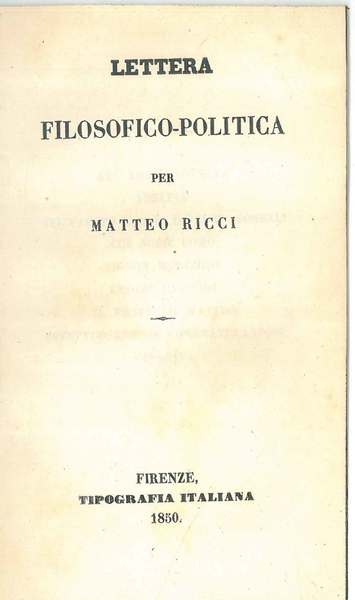 Lettera filosofico-politica