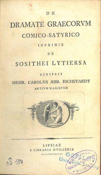 De dramate graecorum comico-satyrico, inprimis de Sosithei Lytiersa scripsit Henr. …