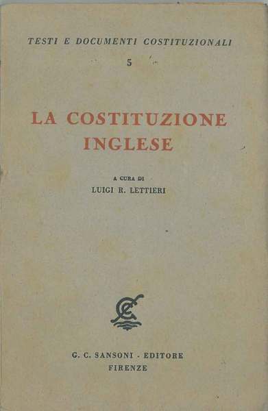 La costituzione inglese