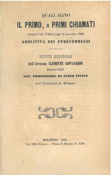 Quali siano il primo o i primi chiamati secondo l'Art. …