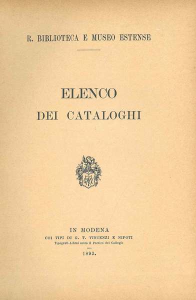 Elenco dei cataloghi