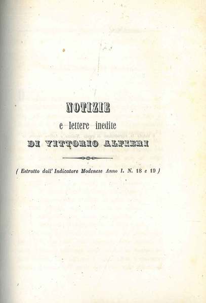 Notizie e lettere inedite di Vittorio Alfieri a cura di …