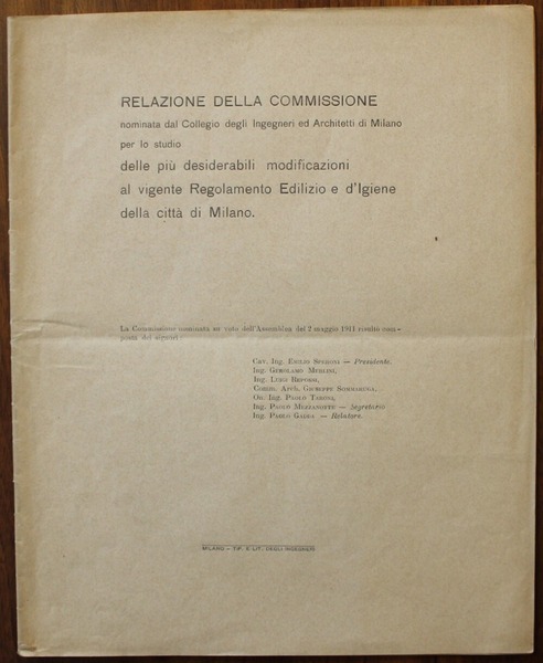 Relazione della commissione, delle più desiderabili modificazioni al vigente Regolamento …