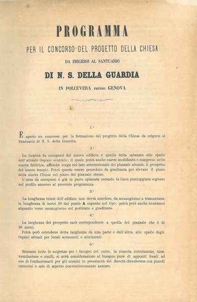 Programma per il concorso del progetto della chiesa da erigersi …