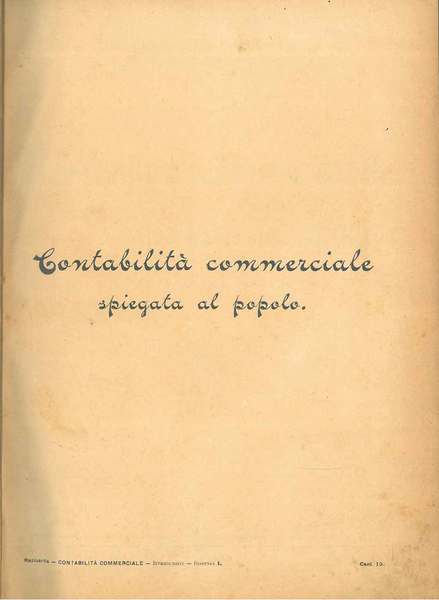Contabilità commerciale spiegata al popolo