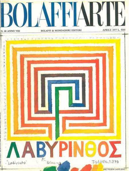 Bolaffiarte n. 68. Joe Tilson: "Azzurro". Riproduzione fotolitografica (in 4 …