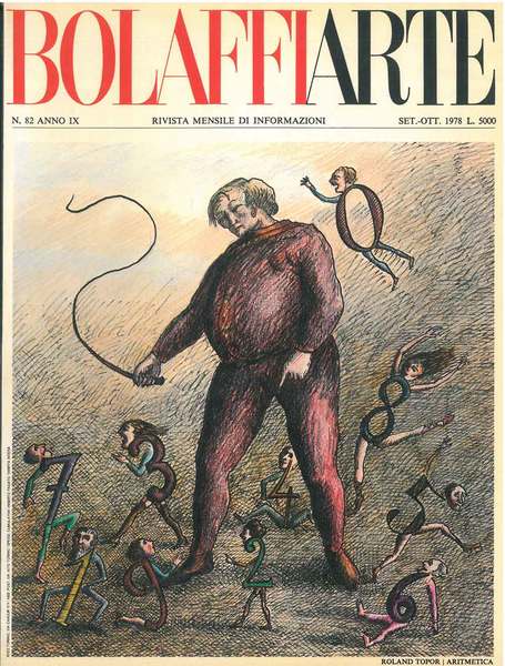 Bolaffiarte n. 82. Roland Topor: "Aritmetica". Riproduzione fotolitografica (a 5 …