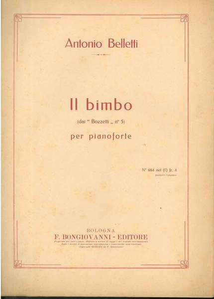 Il bimbo. (Dai Bozzetti, n° 5) per pianoforte