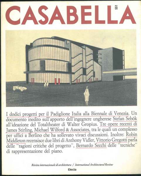 Casabella. Rivista internazionale di architettura. International architectural review. N. 551, …