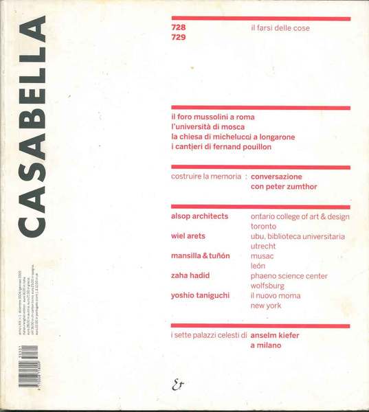 Casabella Rivista internazionale di architettura; International Architectural Review, dicembre 2004, …